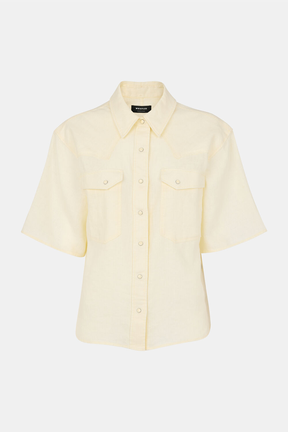 Ivory Linen Western Detail Shirt