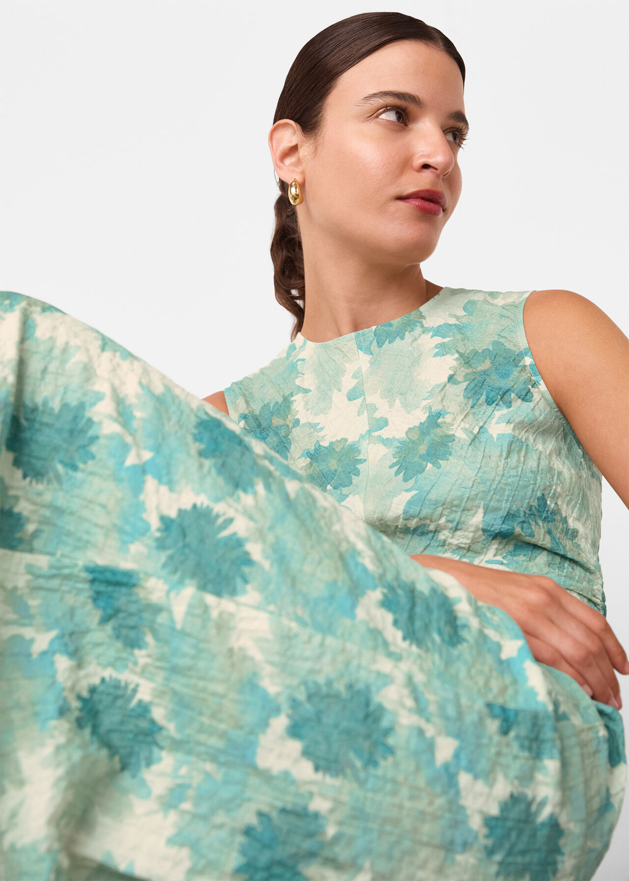 Floral Textured Midi Dress
