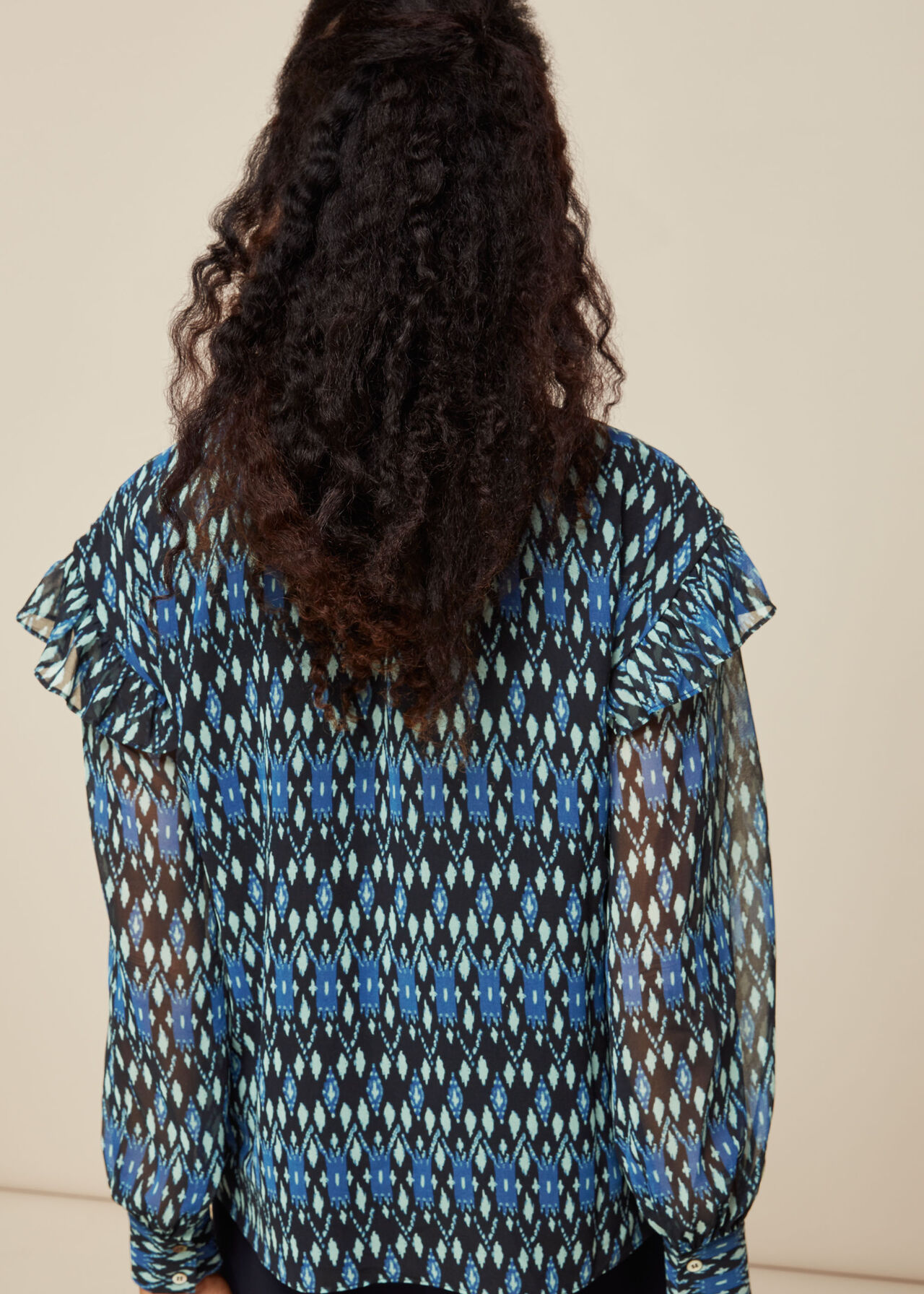 Ikat Diamond Print Blouse