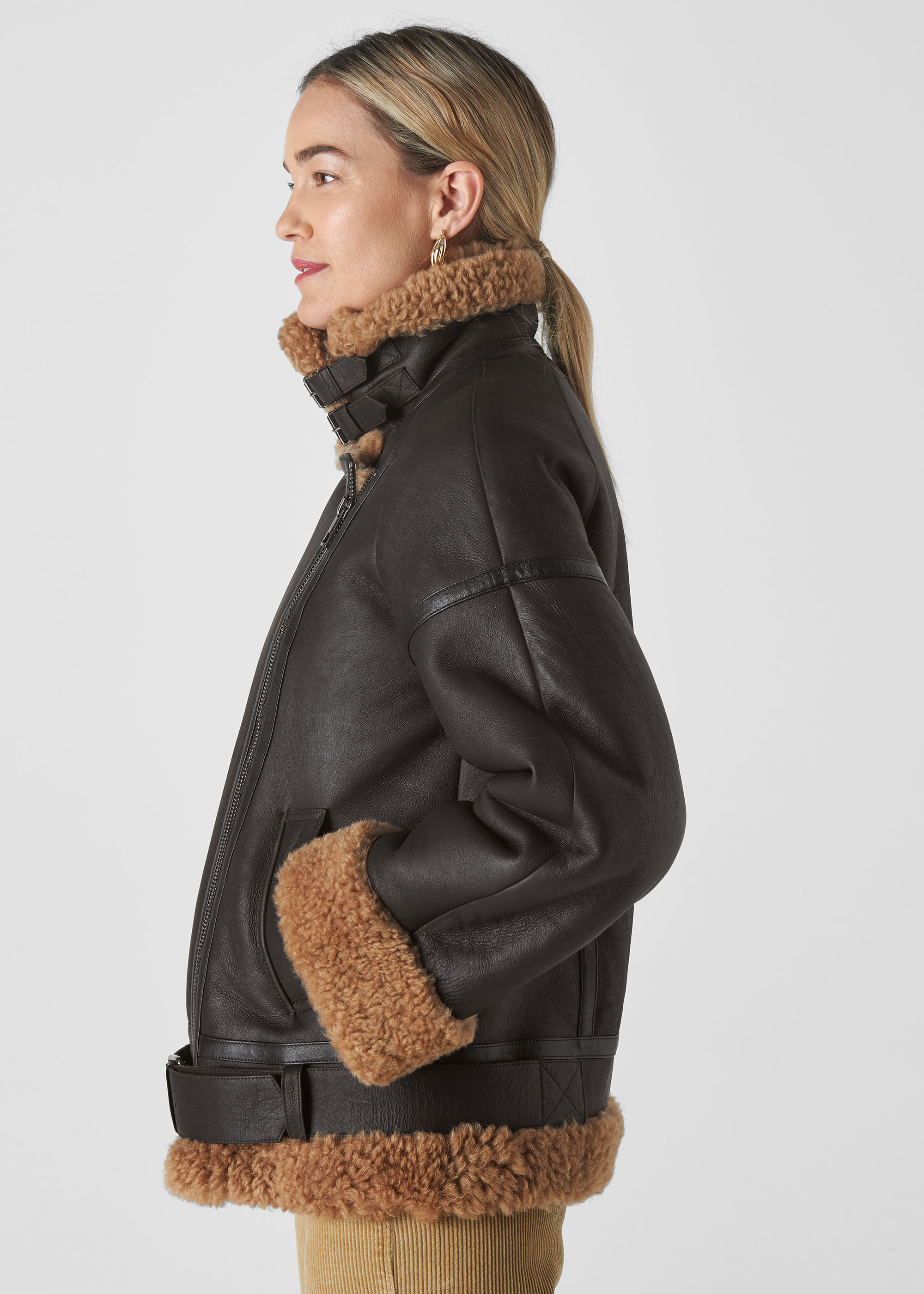 Shearling Brooke Biker Jacket