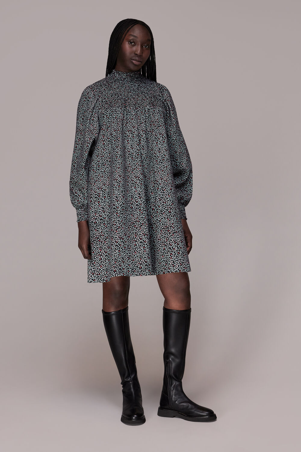 Micro Bud Pintuck Dress