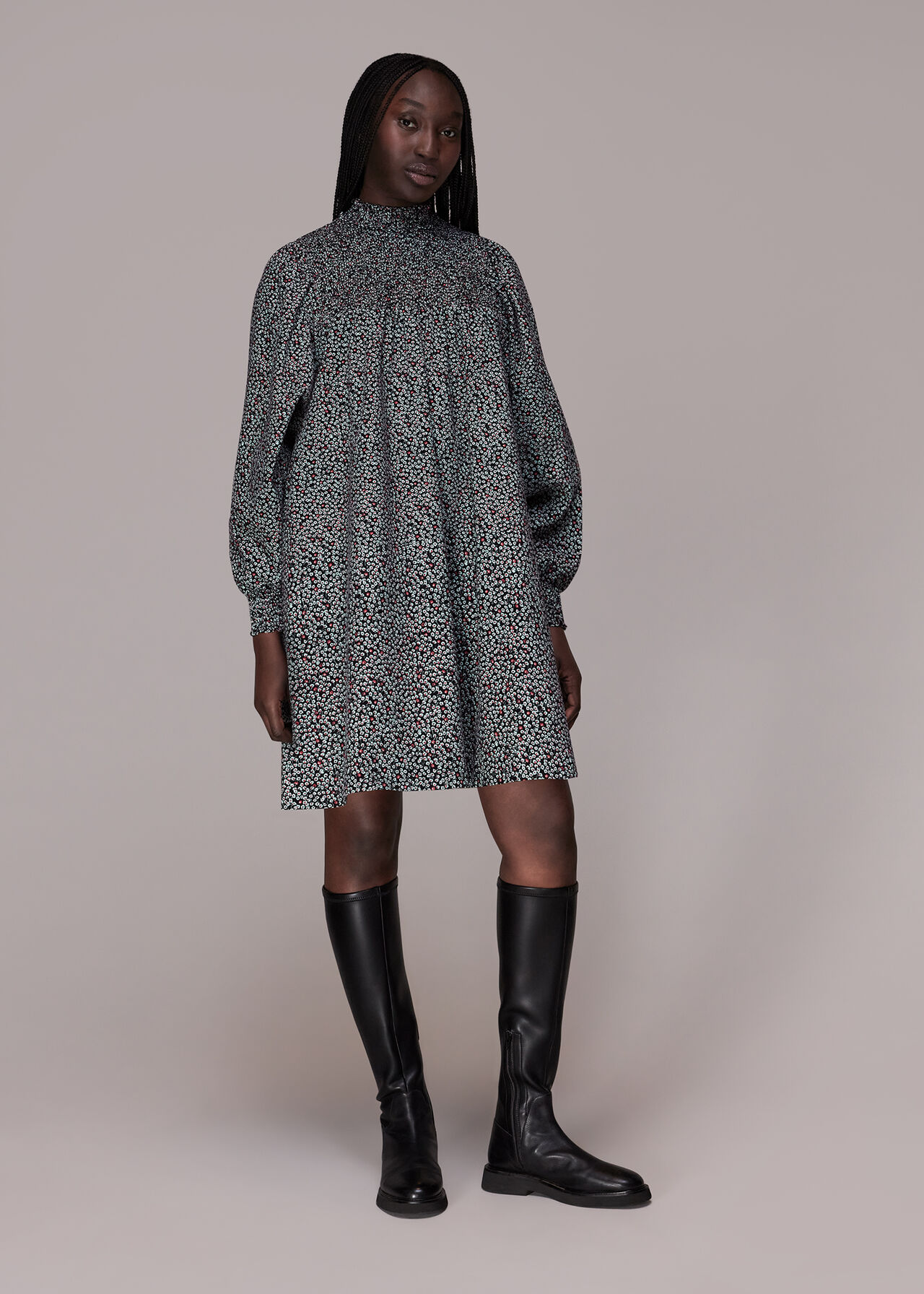 Micro Bud Pintuck Dress