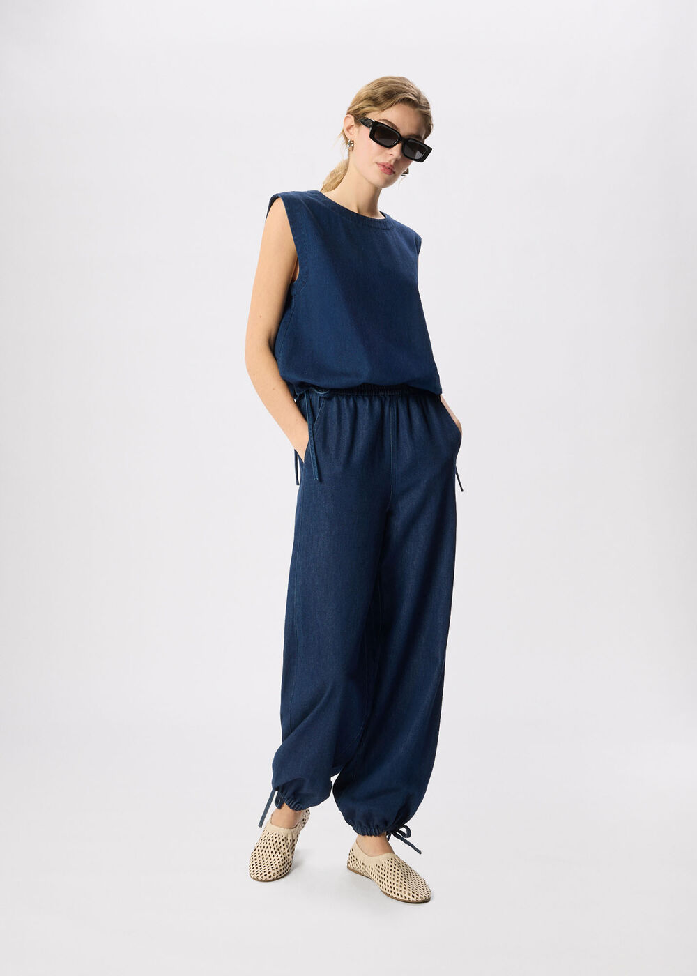 Tie Hem Balloon Trouser