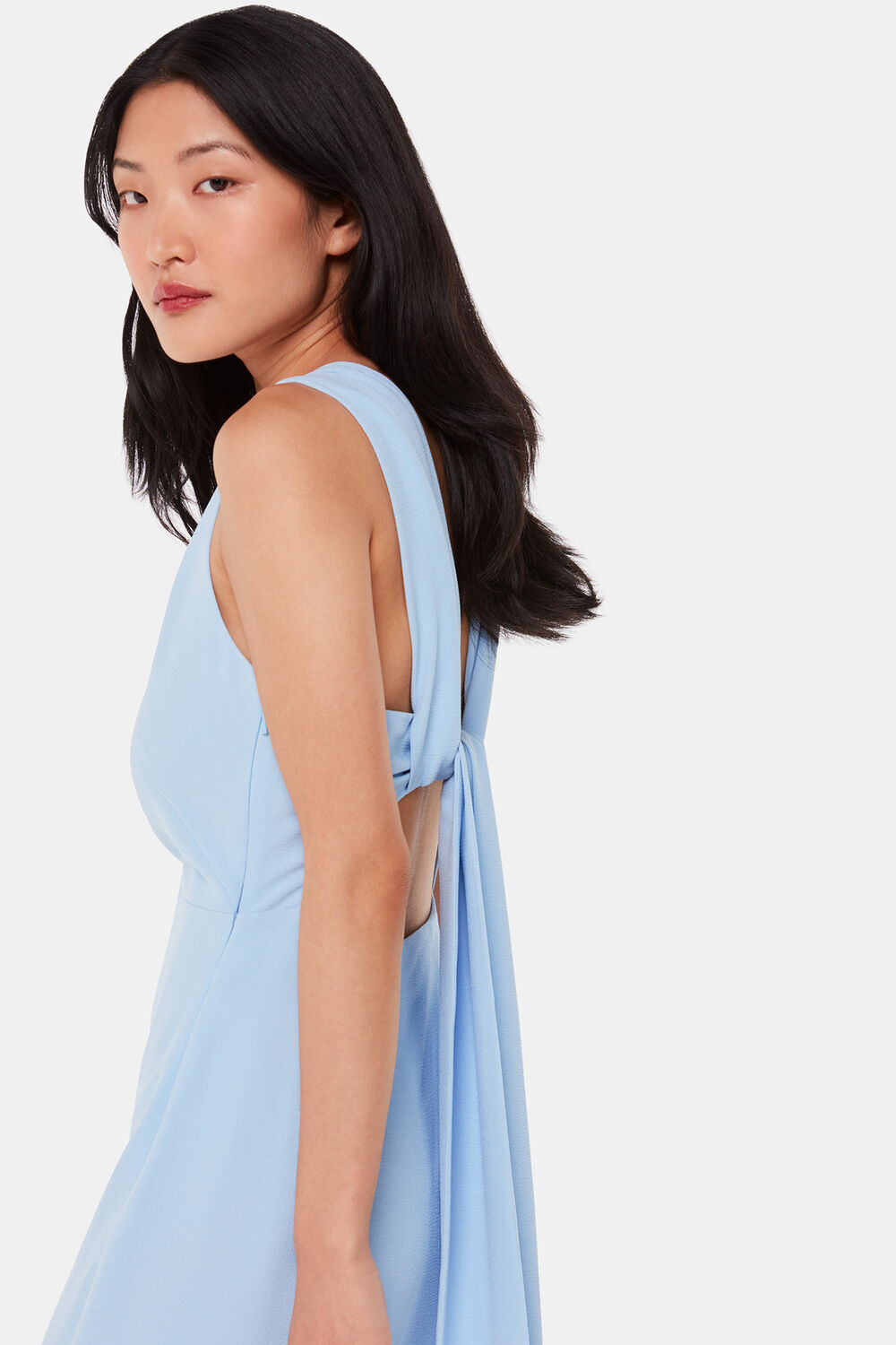 Pale Blue Tie Back Maxi Dress
