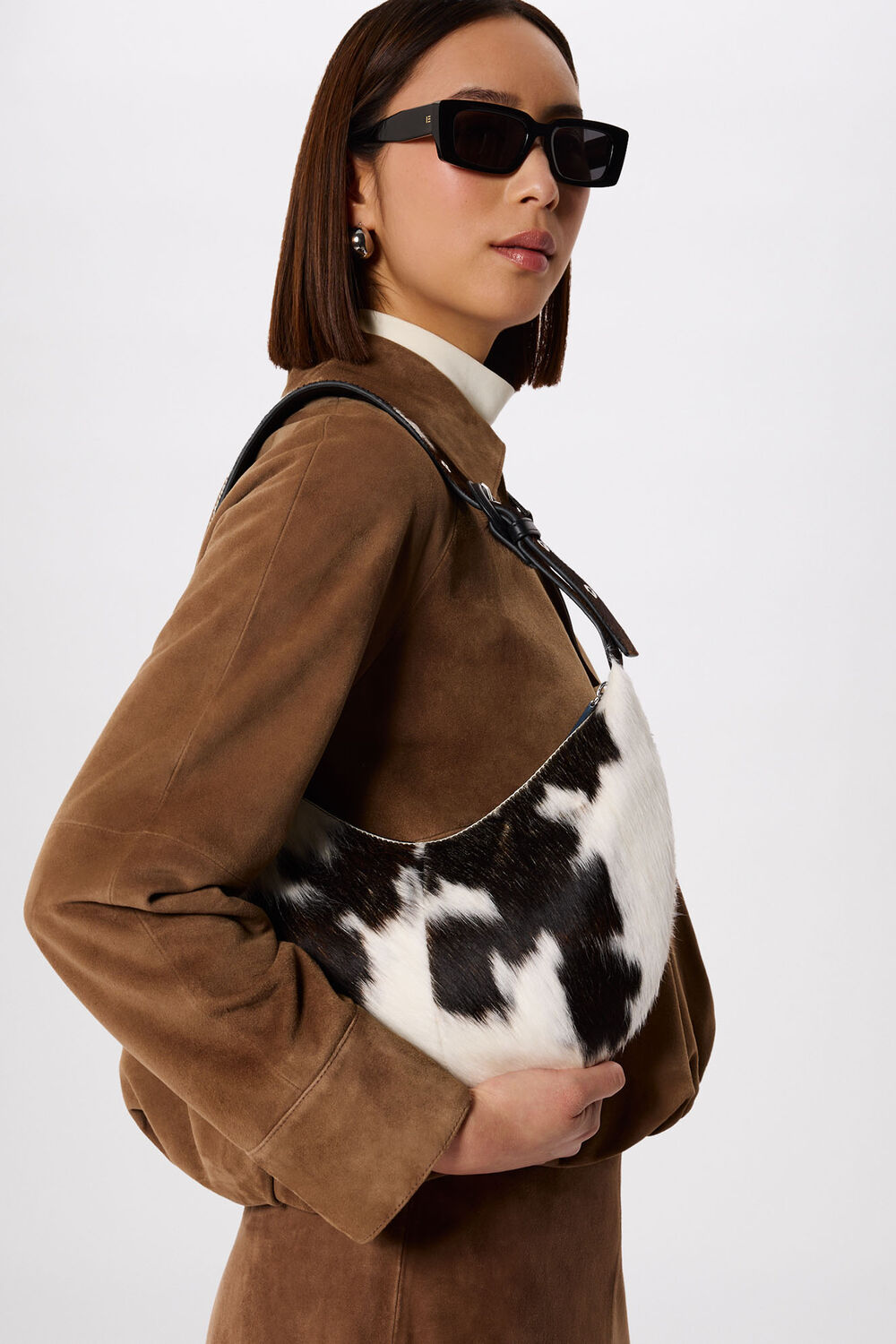 Cow Print Hair-On Sia Bag