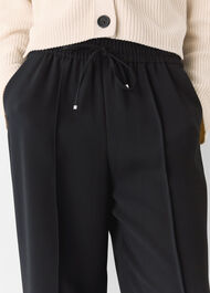 Drawstring Waist Crepe Trouser