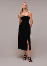 Cut Out Velvet Slip Dress