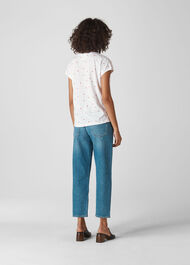 Scattered Heart Print Minimal White/Multi