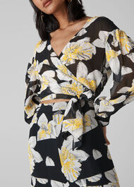 Rika Floral Silk Wrap Top