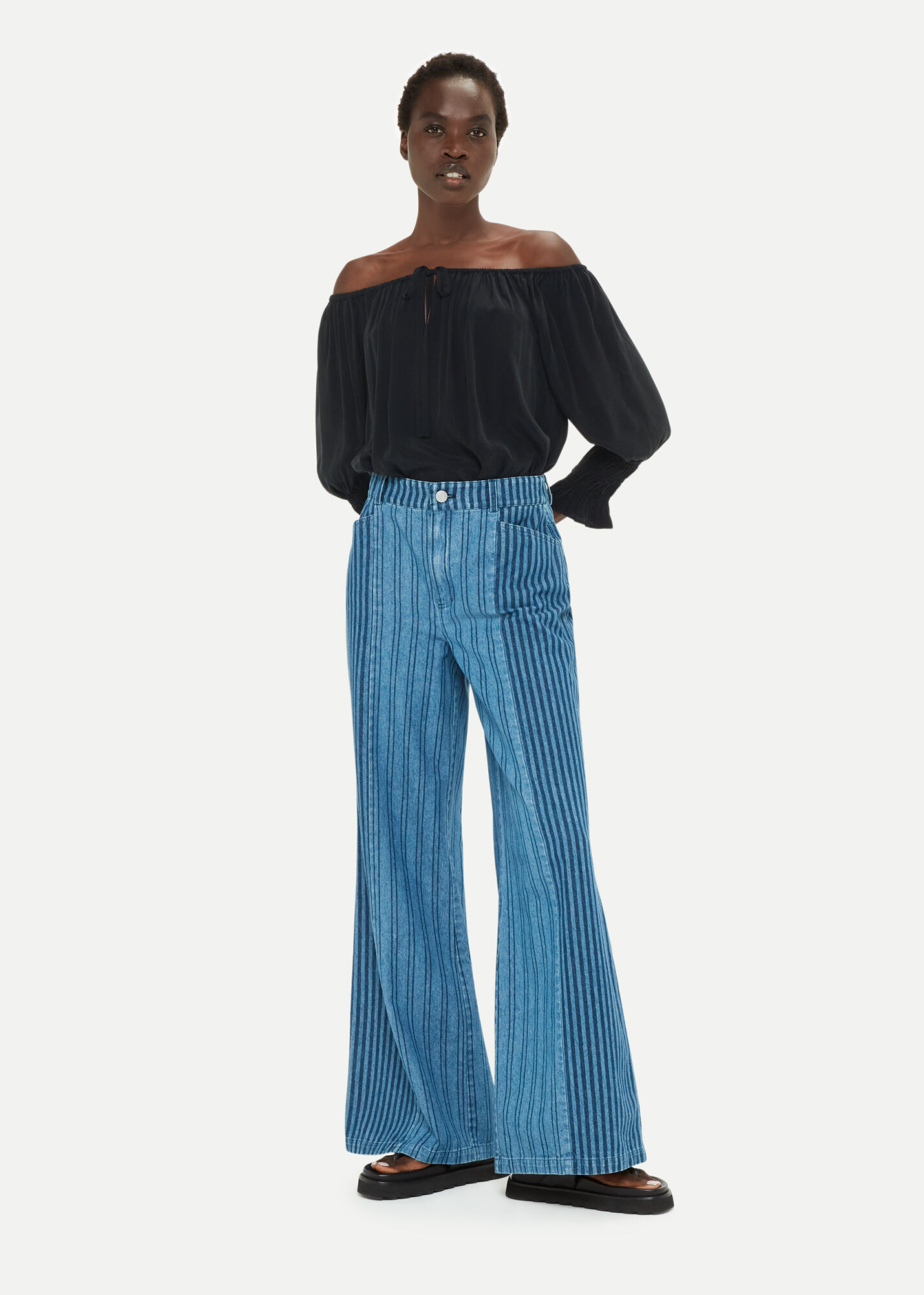 Black Winoa Off Shoulder Top WHISTLES