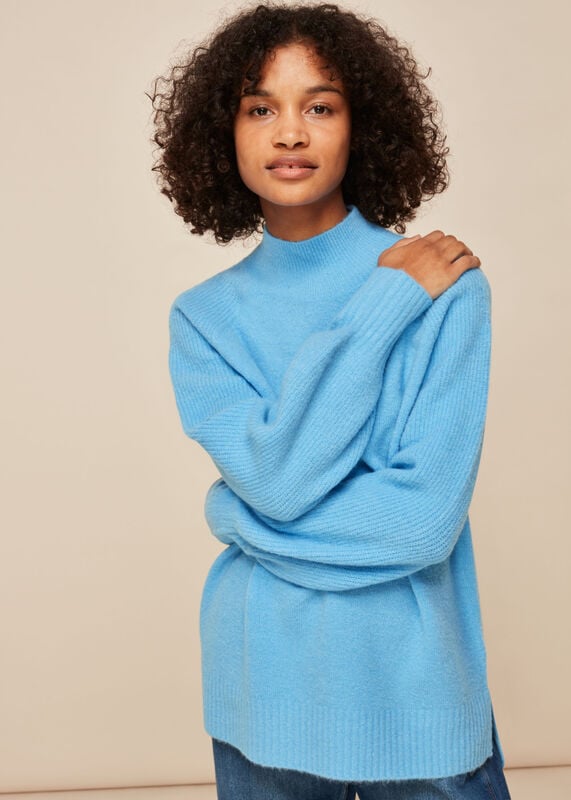 Blue Full Sleeve Knitted Jumper