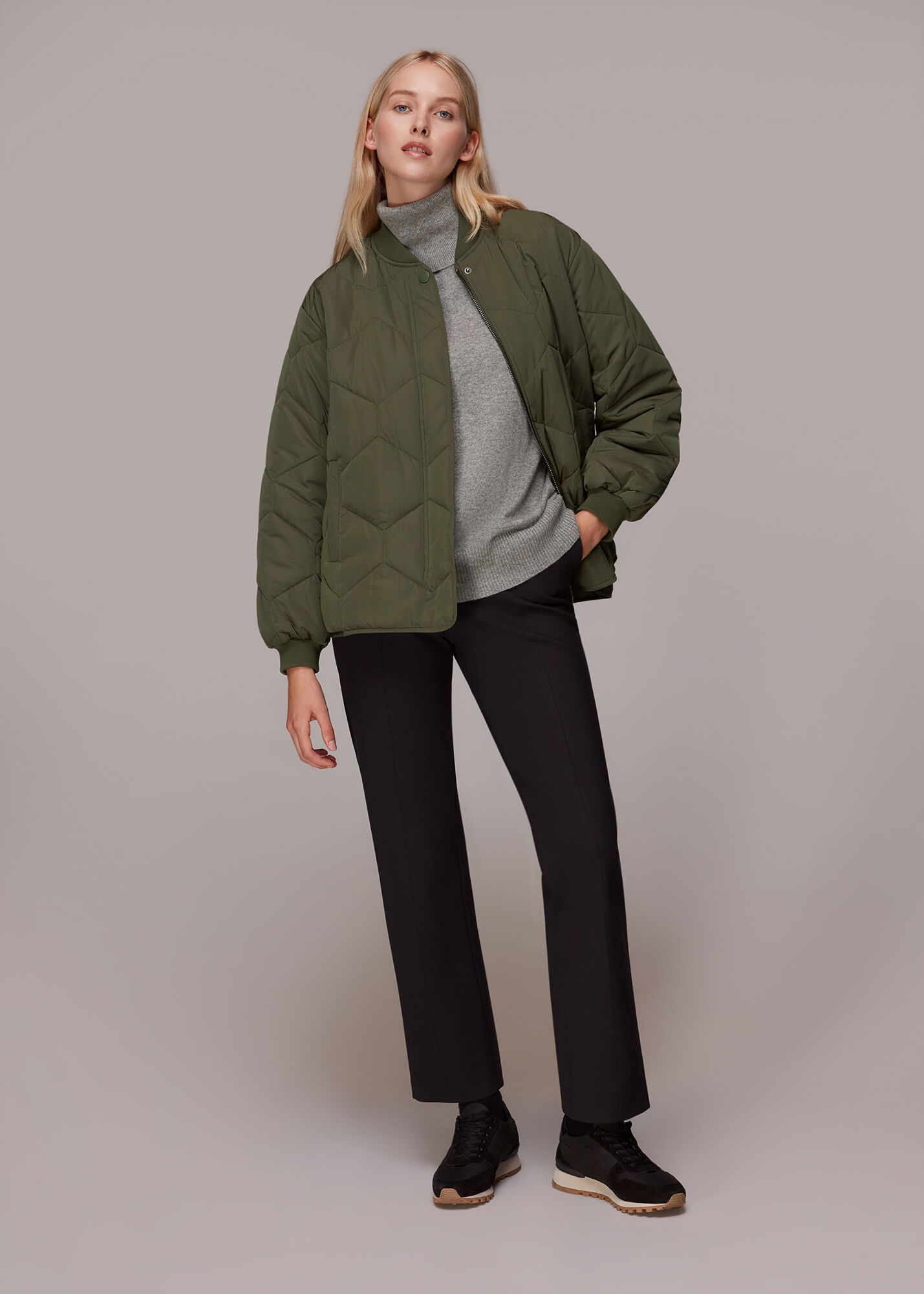 Shop the Grey Cashmere Roll Neck Jumper at Whistles