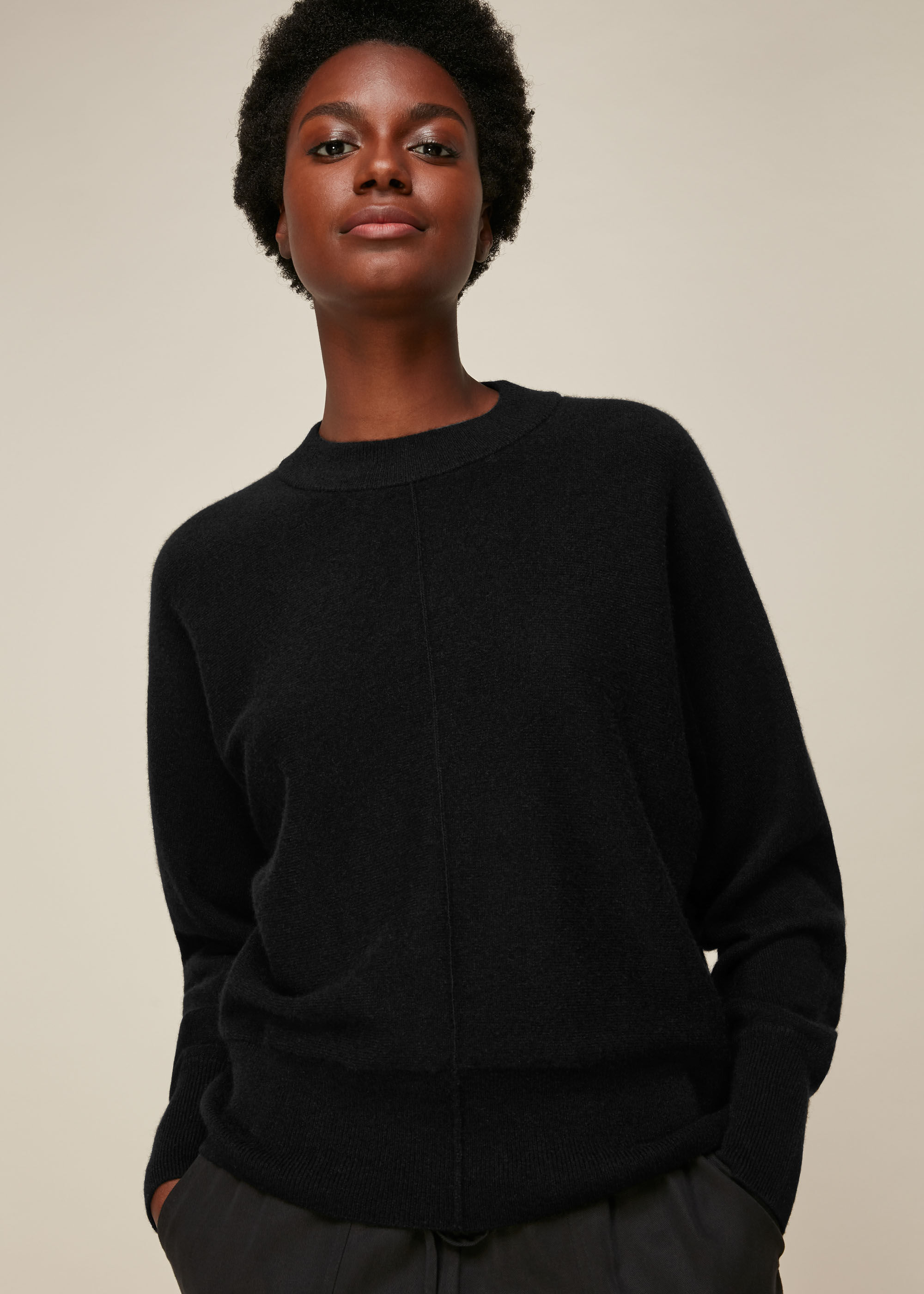 Black Cashmere Dolman Knit