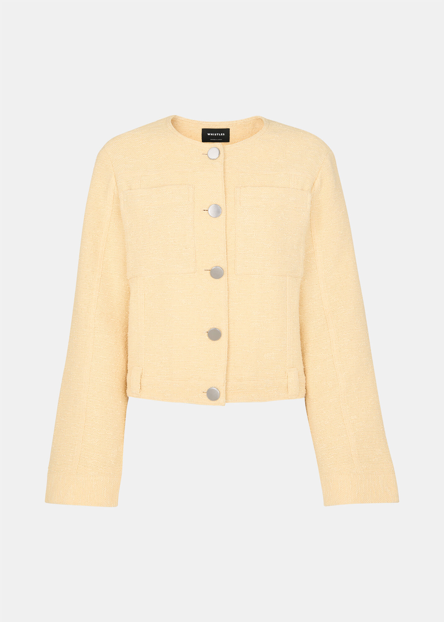 Butter Textured Collarless Jacket | WHISTLES | Whistles US |