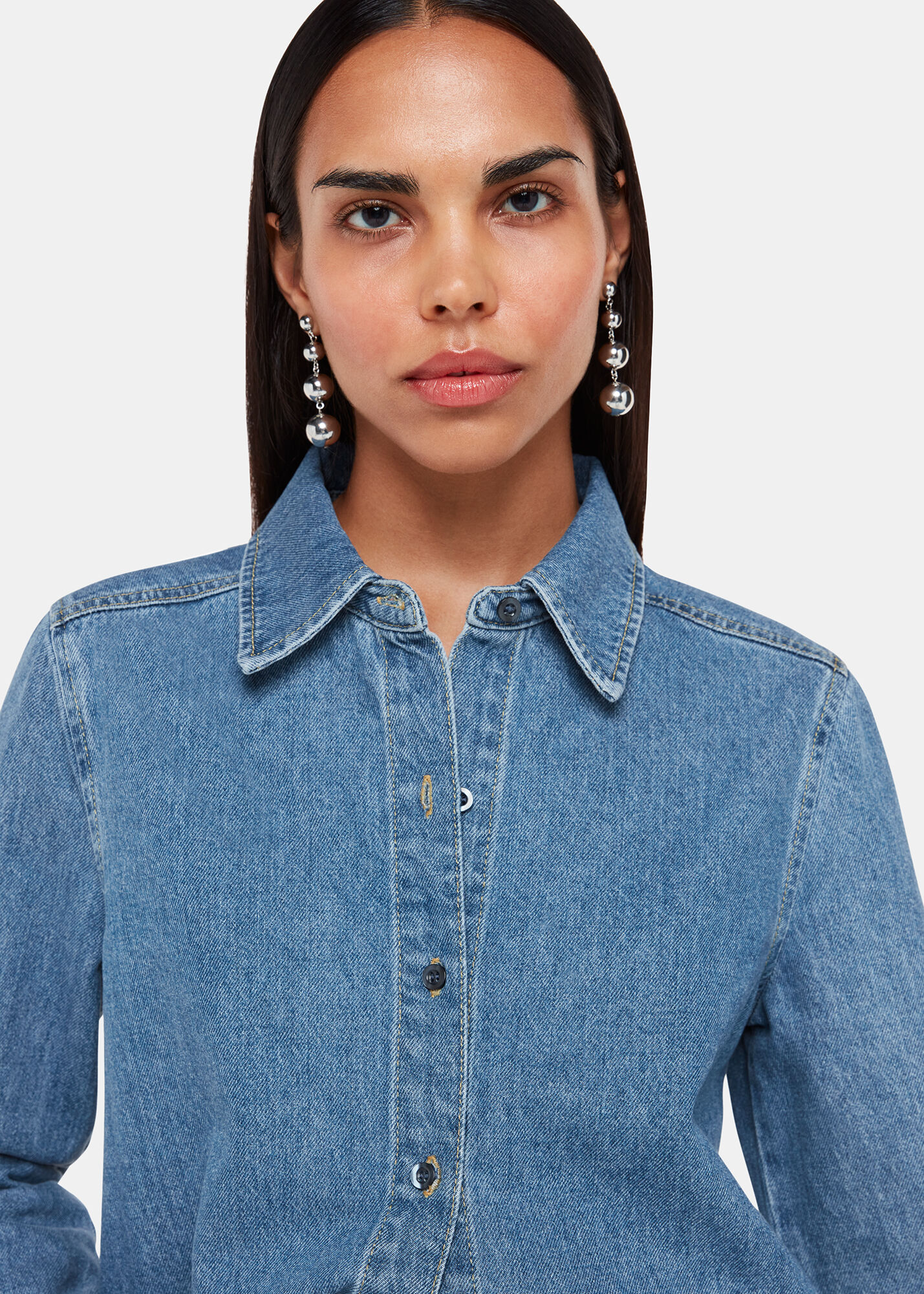 【人気急上昇】 whistles-ultimate-denim-shirt- トップス