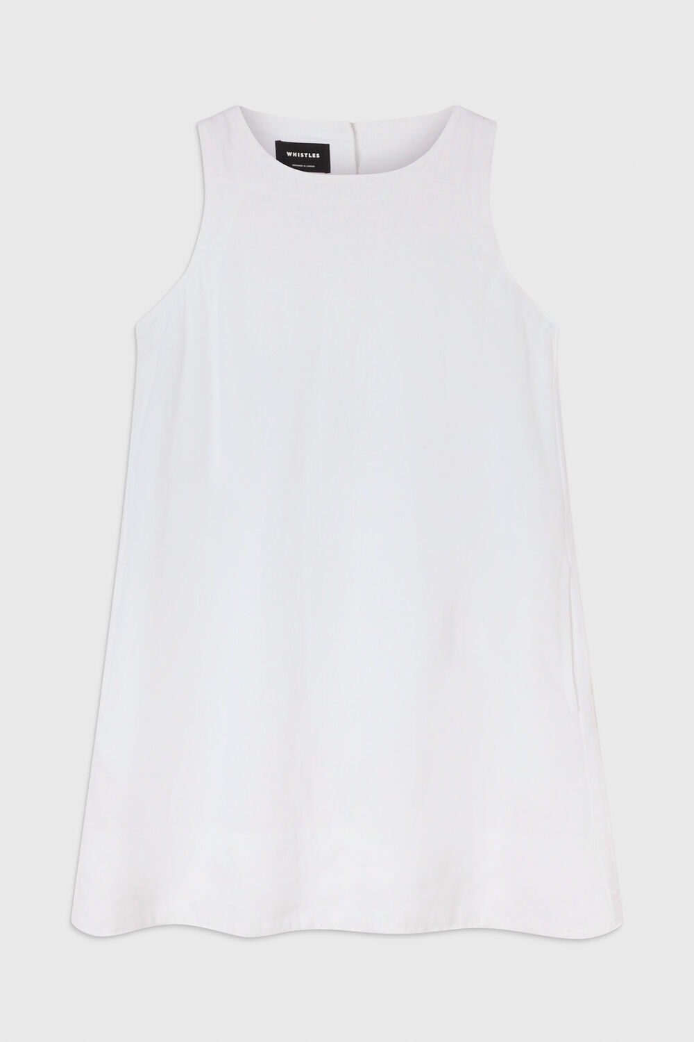 White Swing Linen Mini Dress