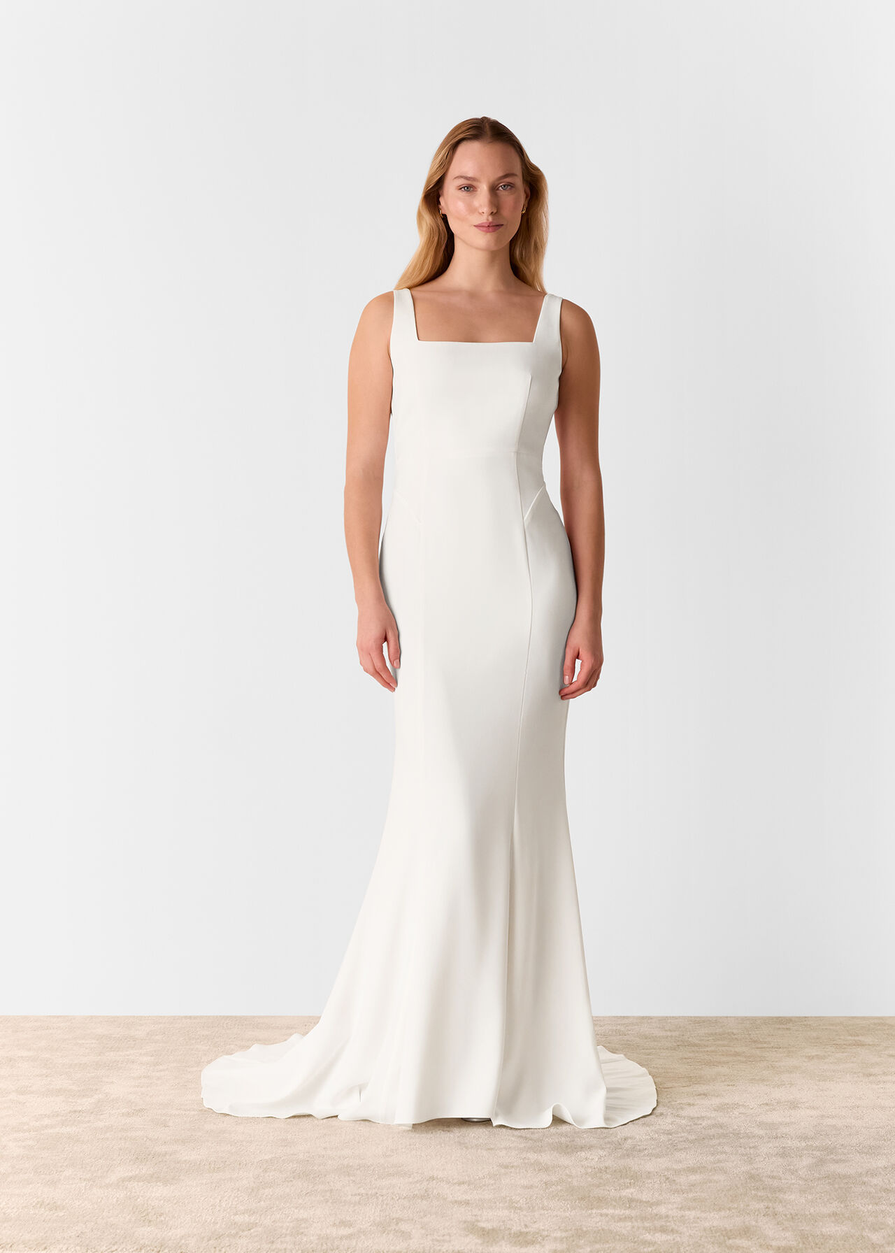 Mia Square Neck Wedding Dress Ivory