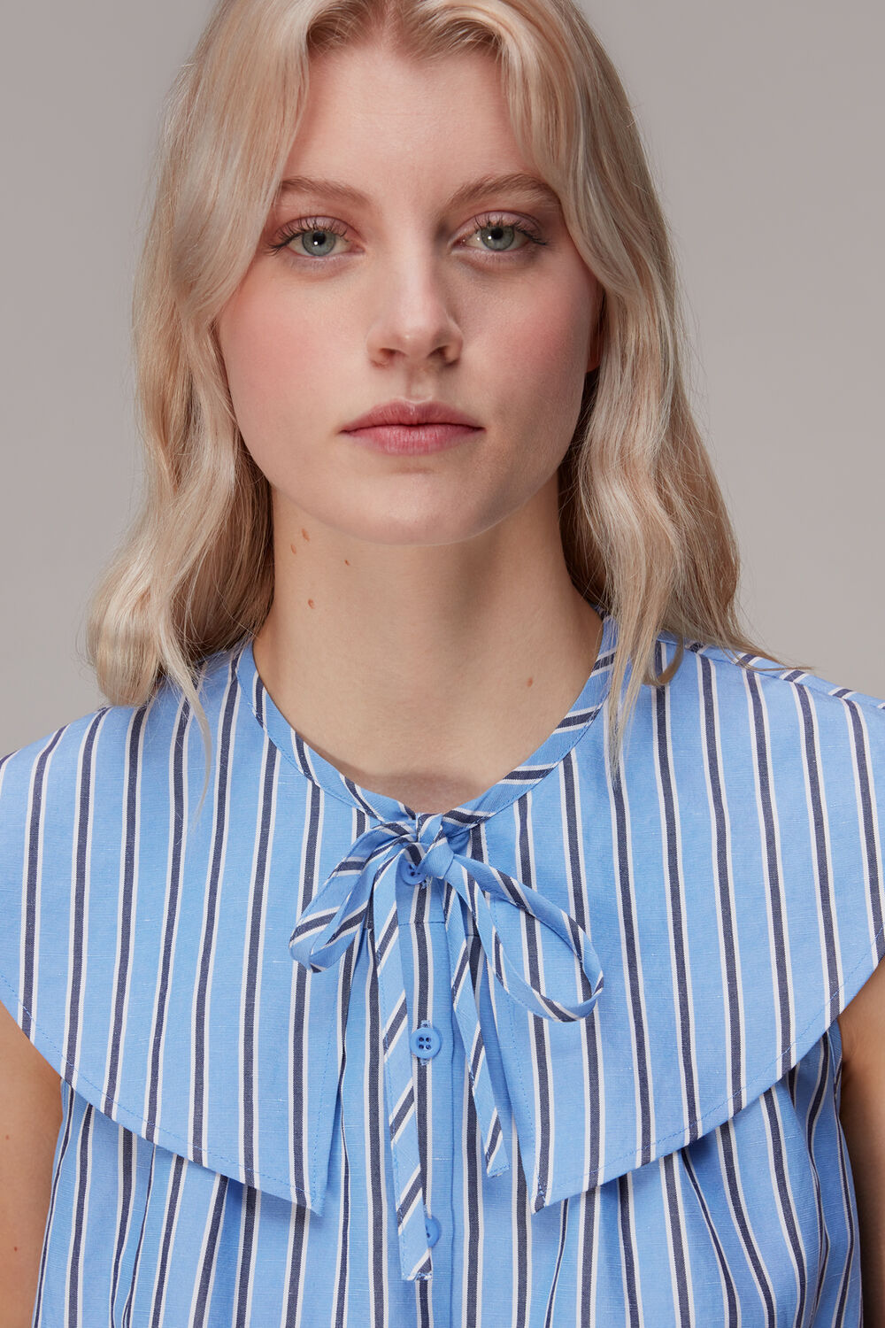 Maggie Stripe Collar Top