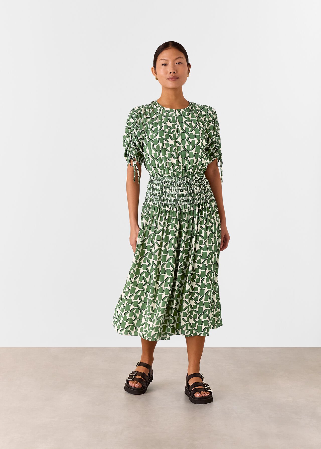 Whistles Abstract Squares Midi Dress Whistles Abstract Squares Midi Dress