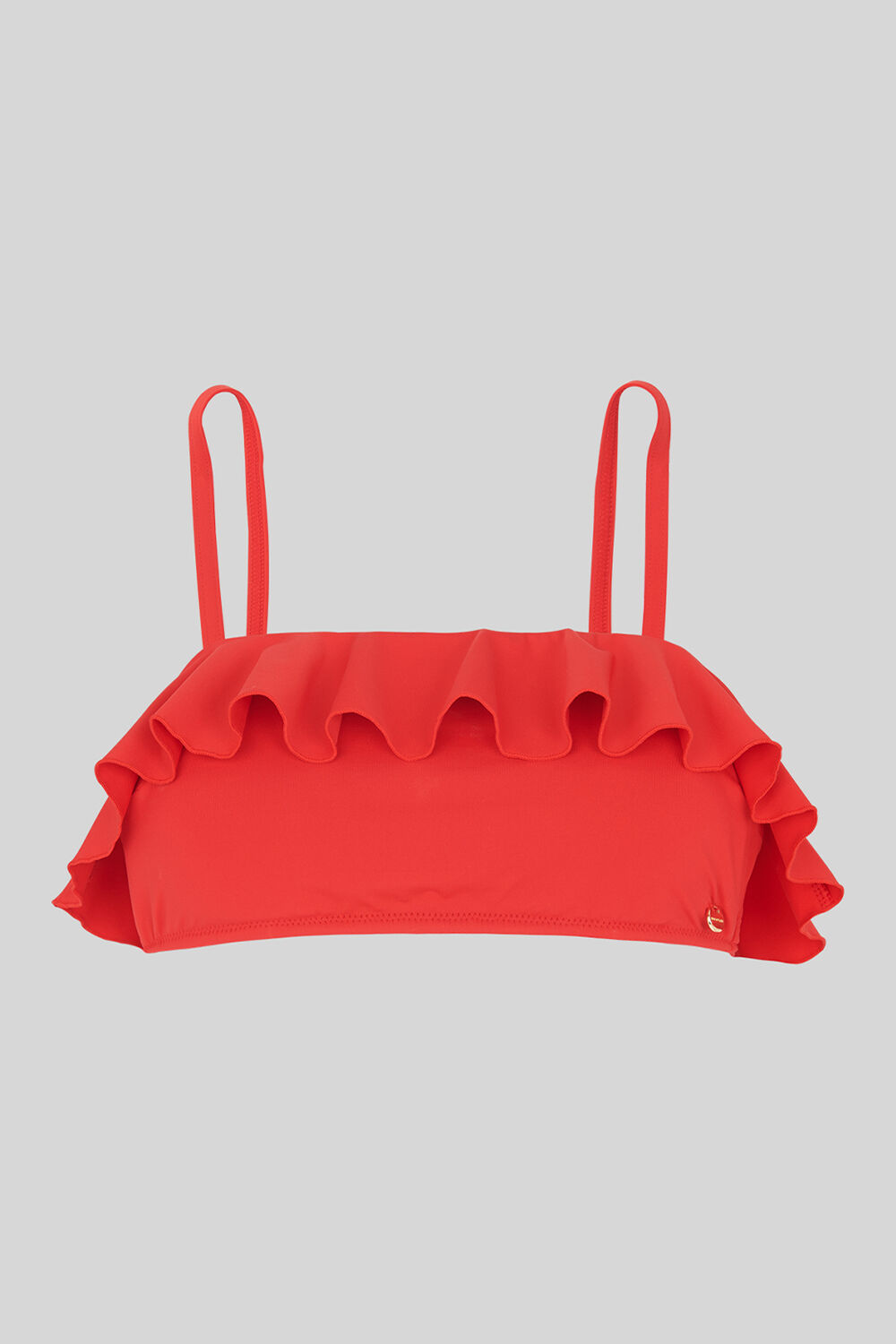Cali Frill Bikini Top Red