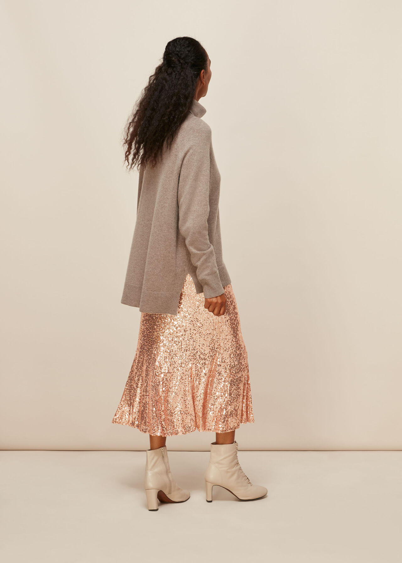 Sequin Midi Skirt