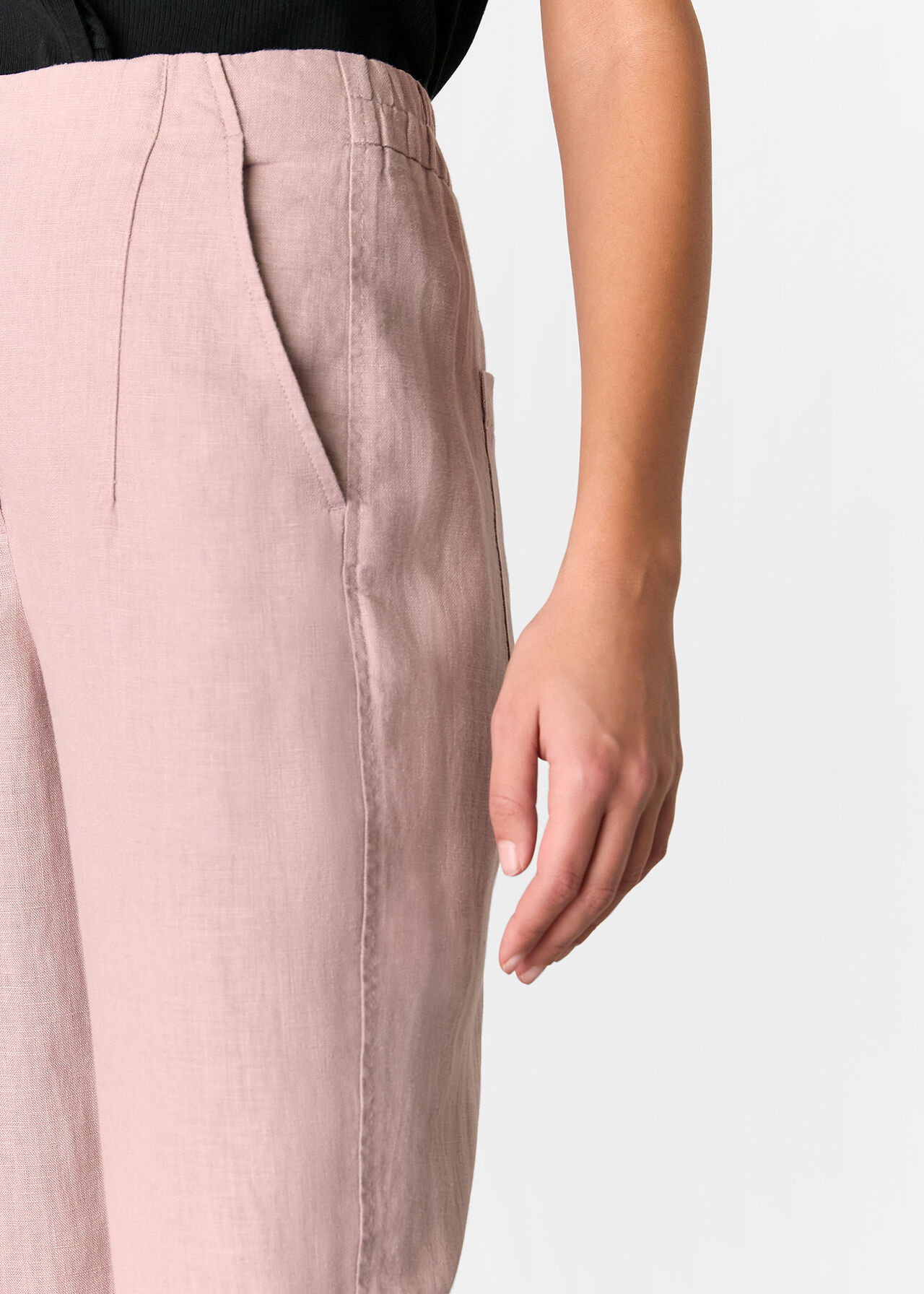 Linen Barrel Leg Trouser