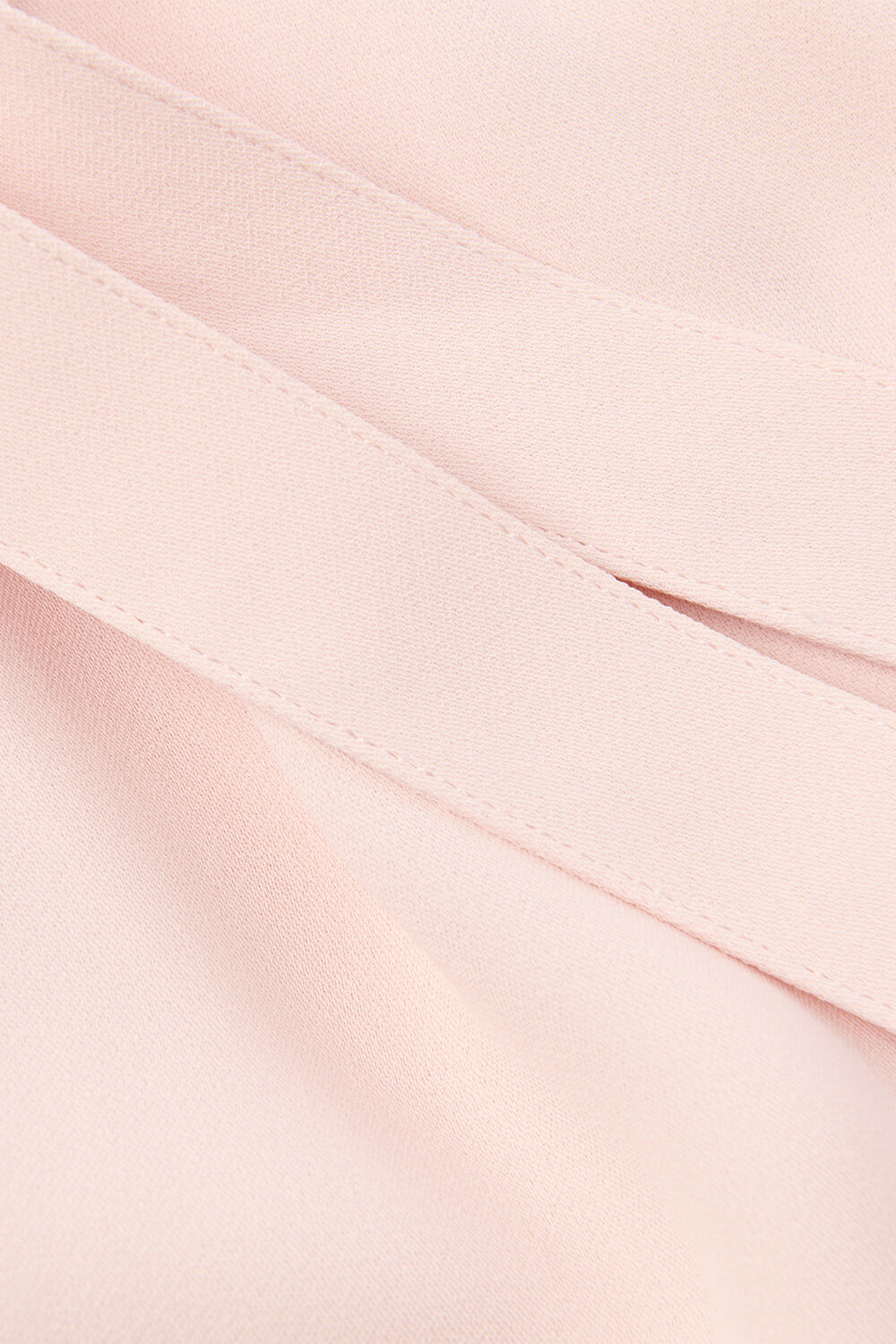 Pale Pink Tie Detail Crepe Blouse
