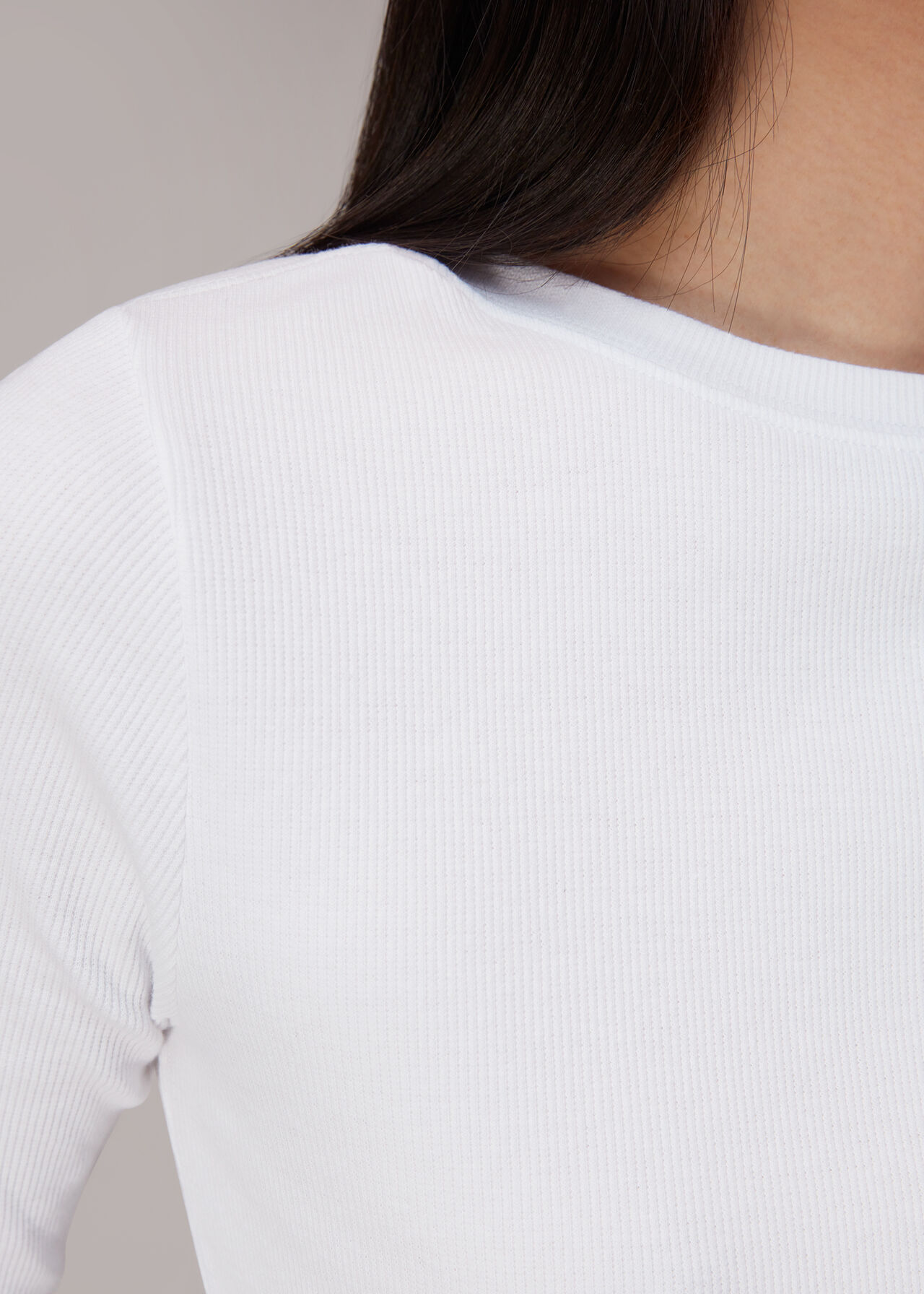 Boat Neck Ribbed Jersey Top
