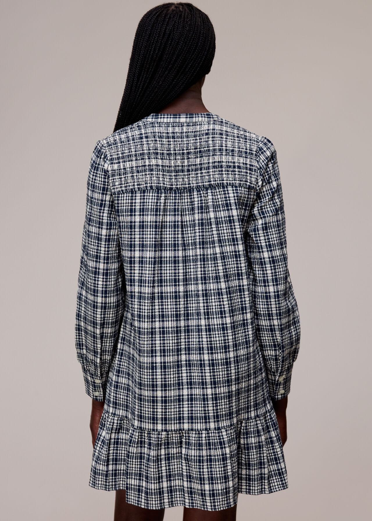 Seersucker Check Flippy Dress