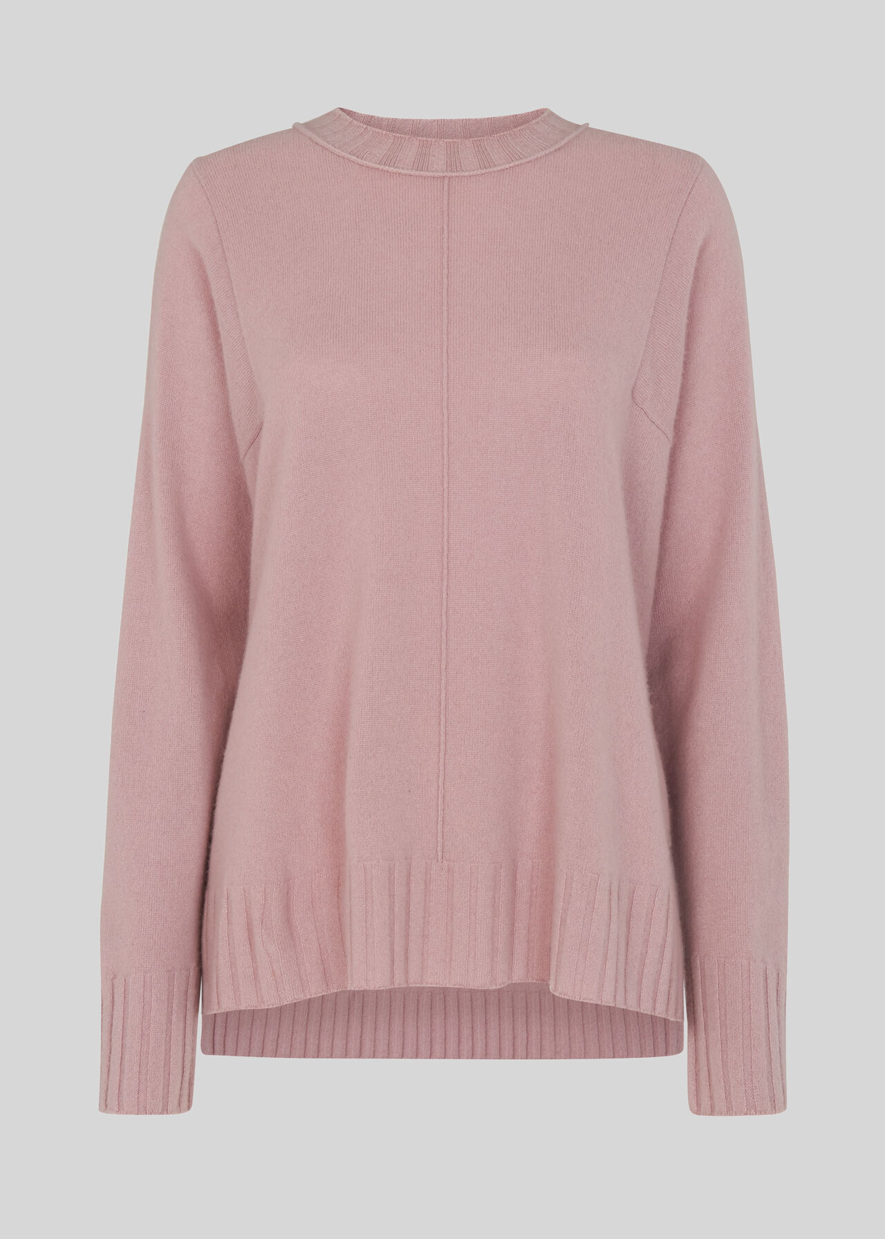Pink Cashmere Crew Neck Sweater | WHISTLES | Whistles UK