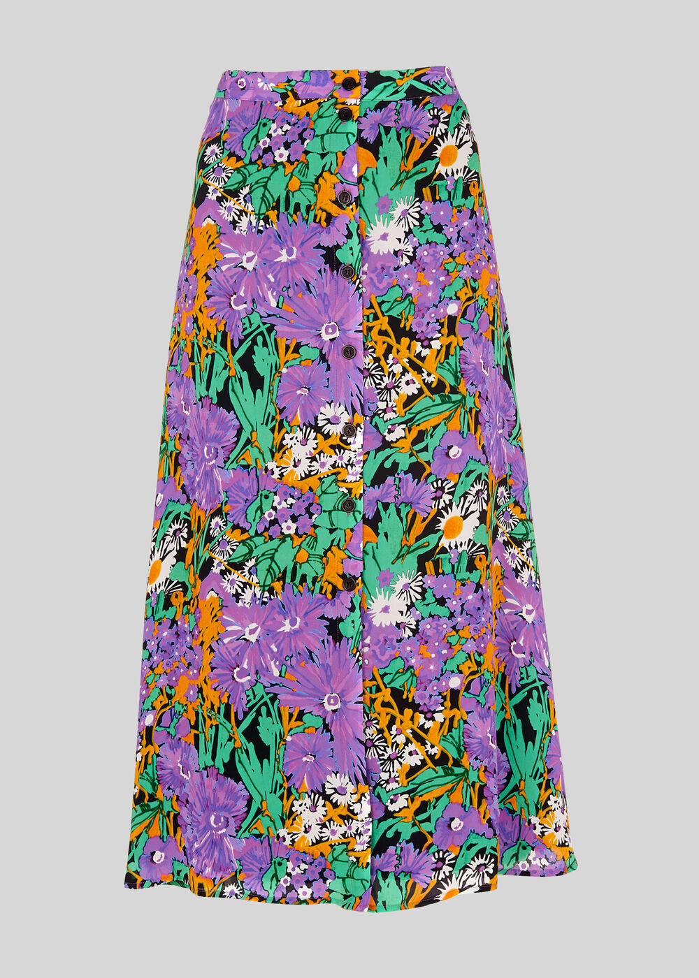 Simone Floral Print Silk Skirt