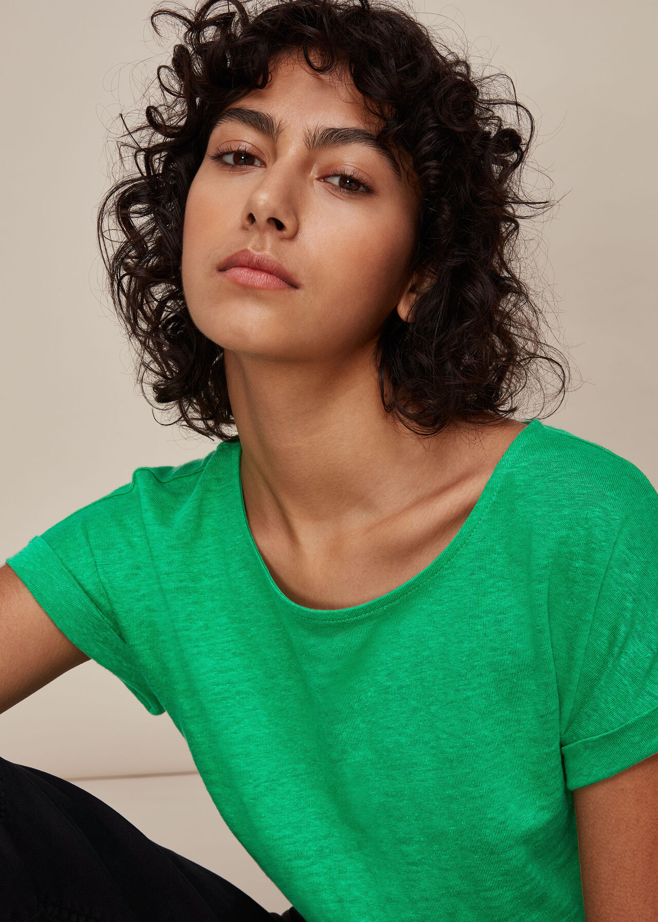 Relaxed Linen Tshirt Green