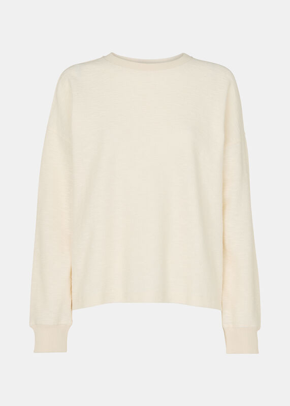 Ivory Textured Relaxed Jersey Top