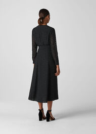 Animal Devore Wrap Dress Black