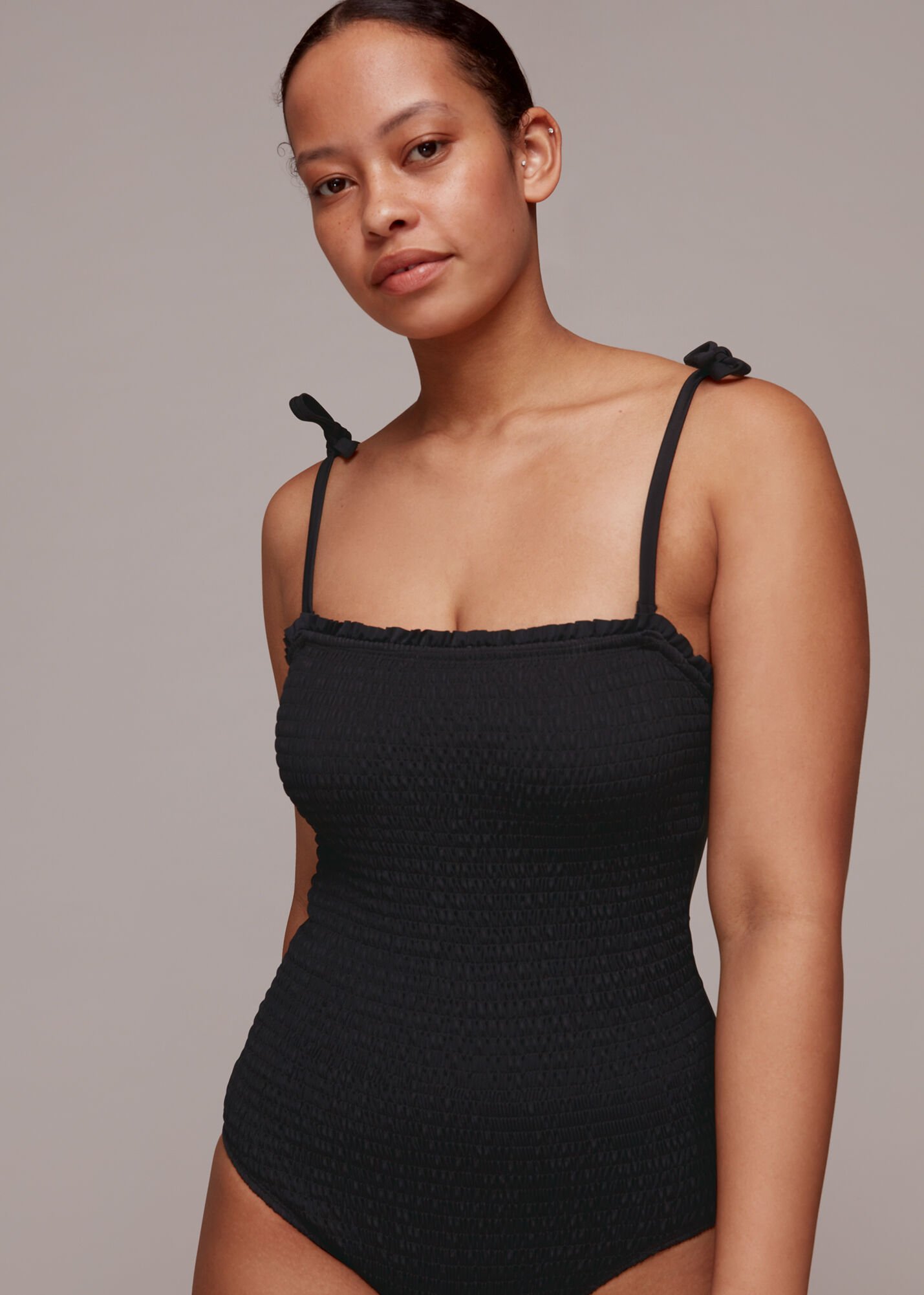 Shirred bathing suit outlet
