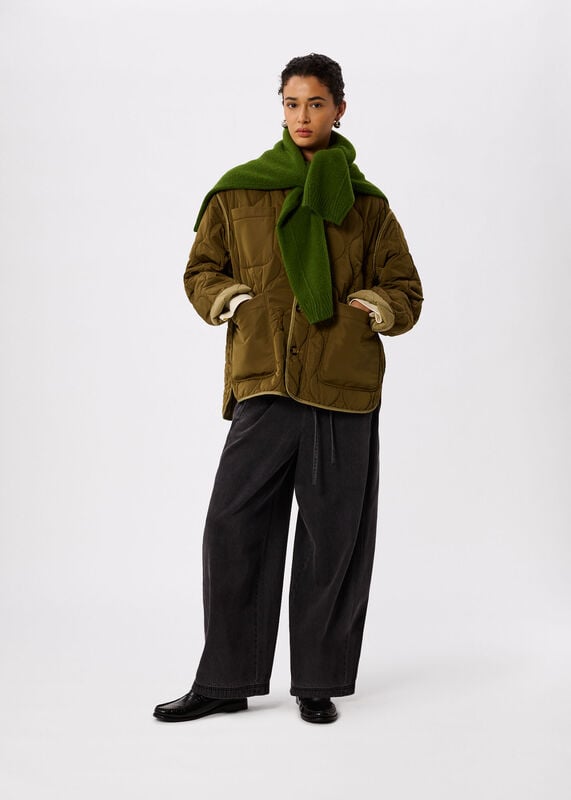 Khaki Reversible Quilted Coat