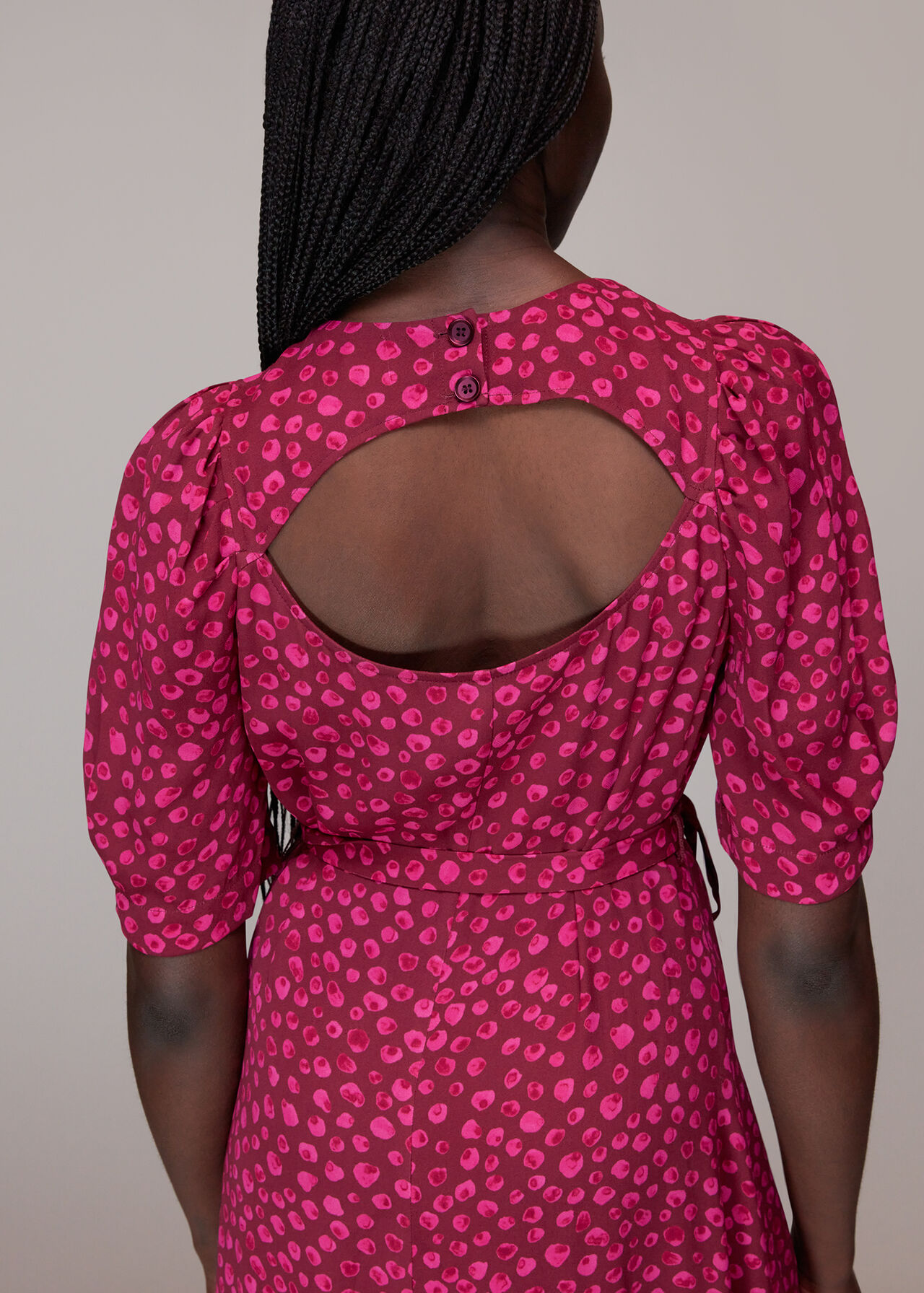 Lava Spot Cut Out Midi Dress