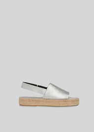 Nile Sling Back Espadrille Silver