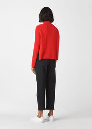 Cable Funnel Neck Wool Knit