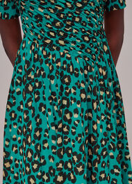 Painted Leopard Shirred Dress