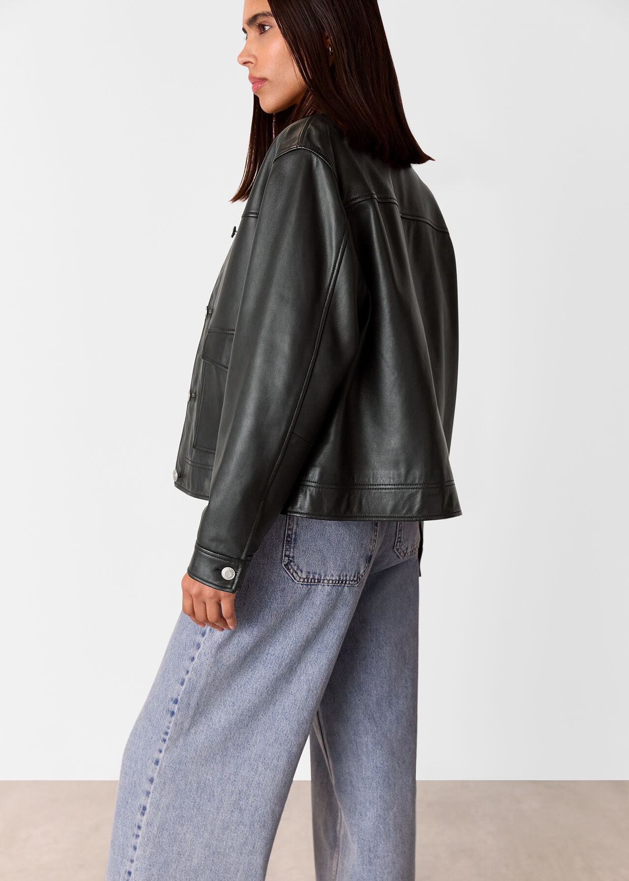Natia Leather Western Jacket
