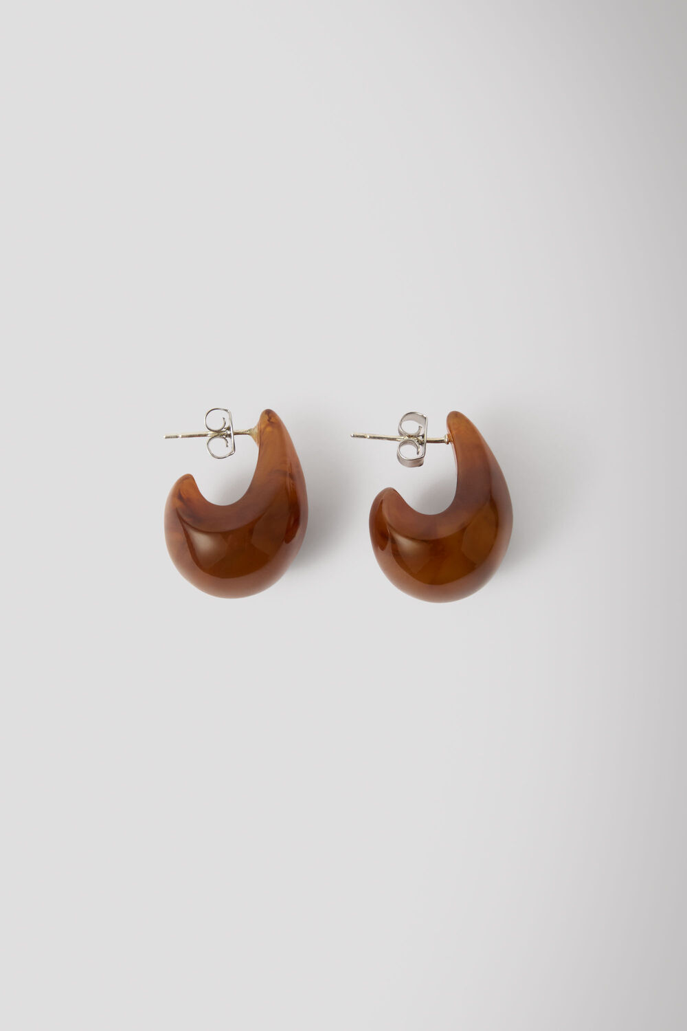 Brown Curved Resin Earring