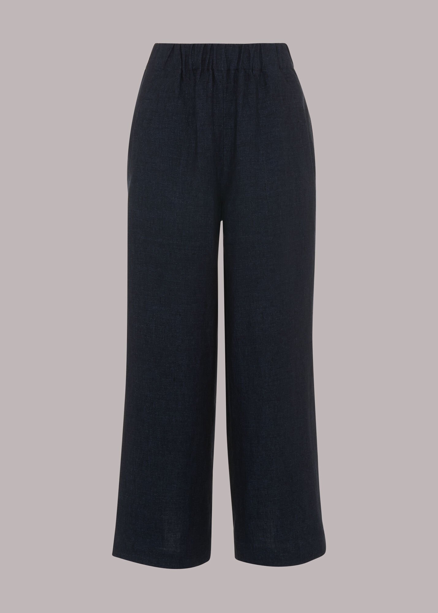 Navy Linen Indigo Trouser | WHISTLES | Whistles US |