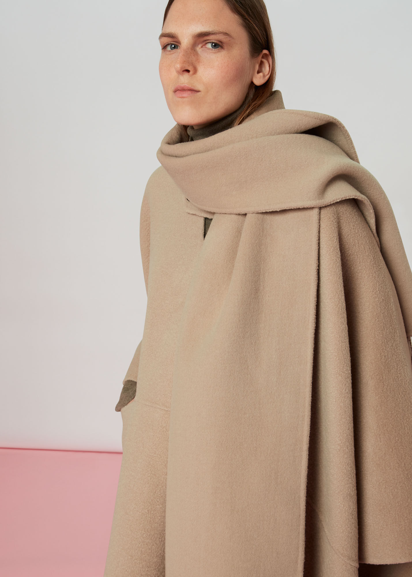 Neutral Wrap Fringe Coat WHISTLES Whistles UK