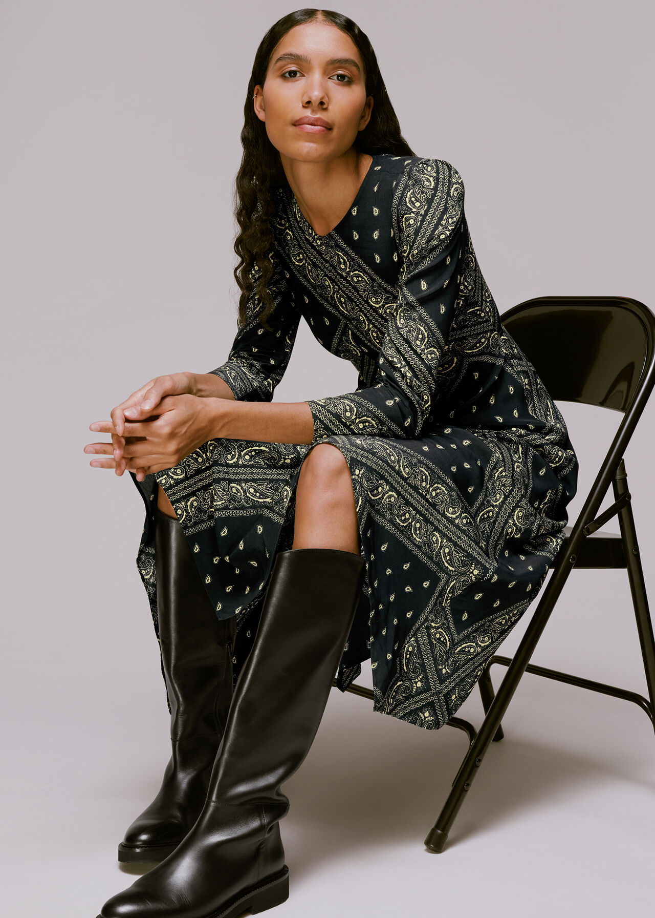 Bandana Print Midi Dress