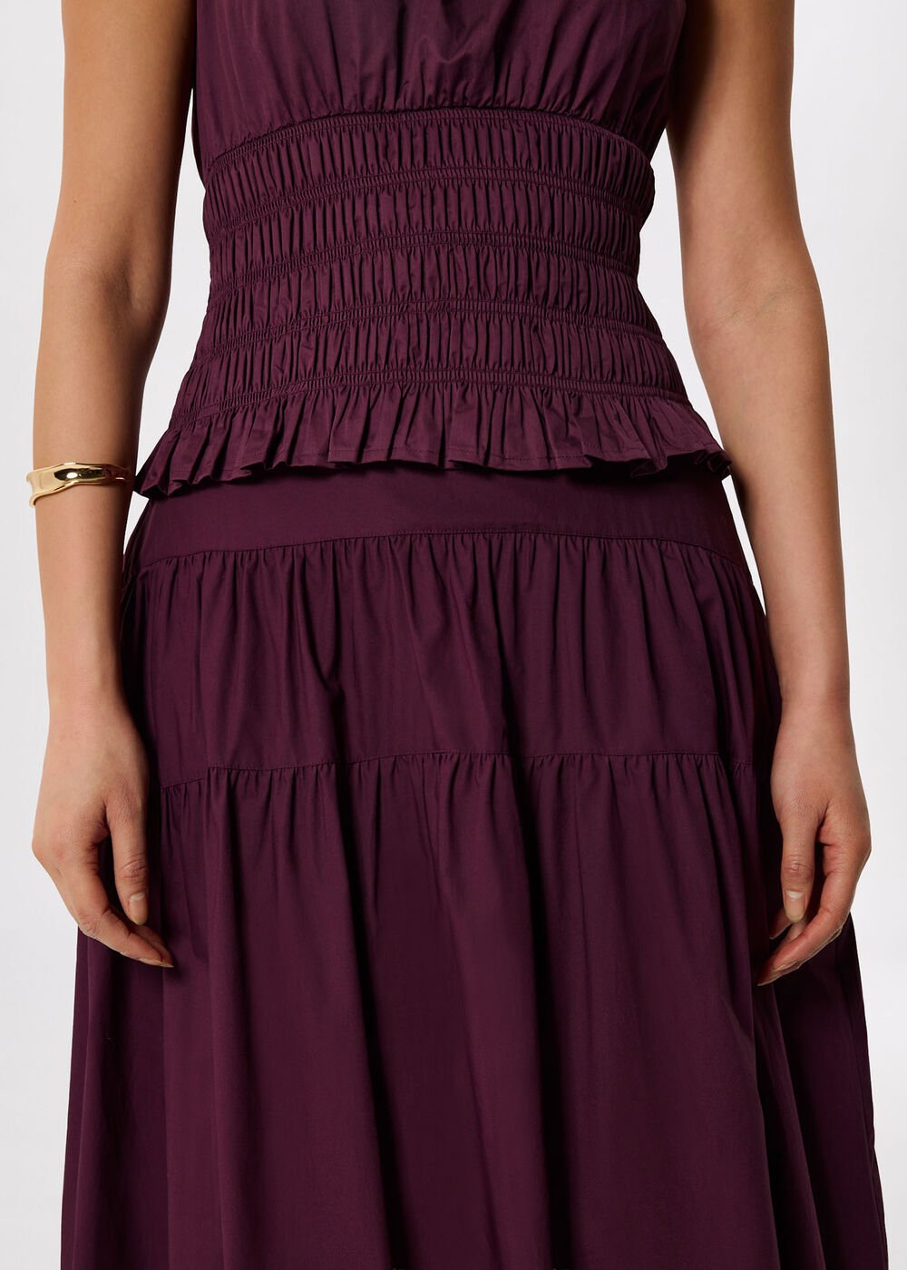 Tier Hem Cotton Skirt