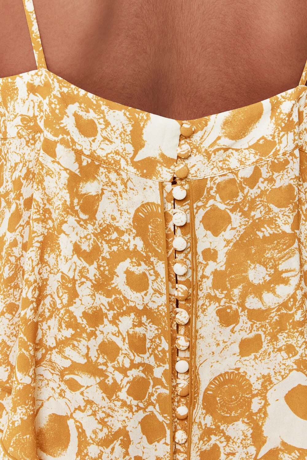 Yellow Seashore Print Cami Top