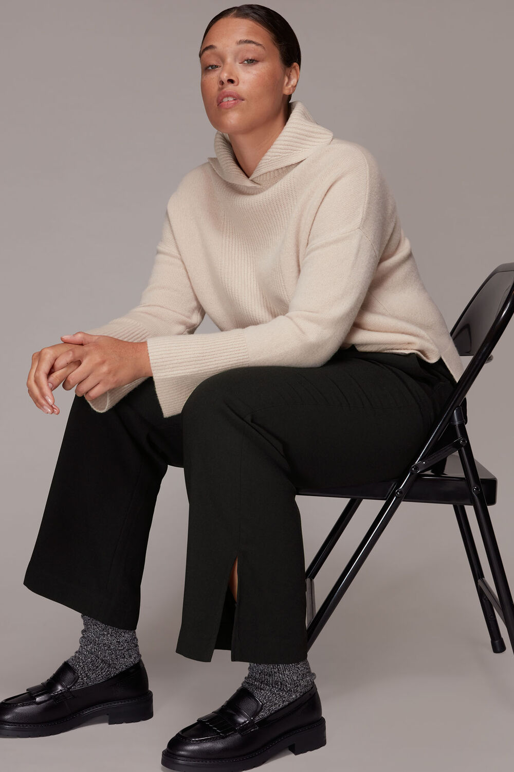Side Split Crepe Trouser