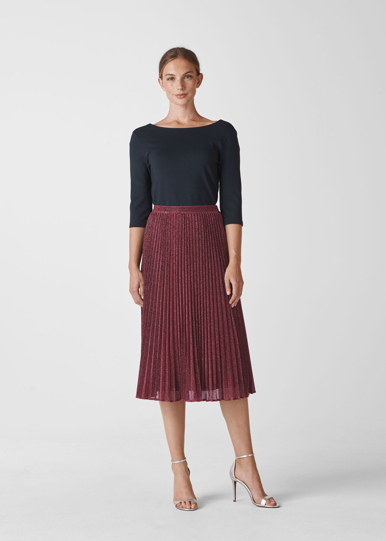 Sparkle Pleated Skirt Pink