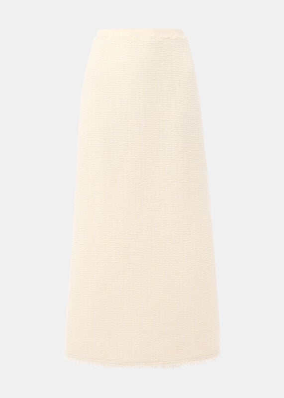 Ivory Lucie Boucle Pencil Midi Skirt